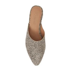 NIB Madewell Remi Mule in Spotted Calf Hair Dried Flax